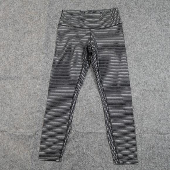 Lululemon Leggings Womens 8/10? Striped 25" Yoga Run Workout Gym Athletic - Picture 1 of 7